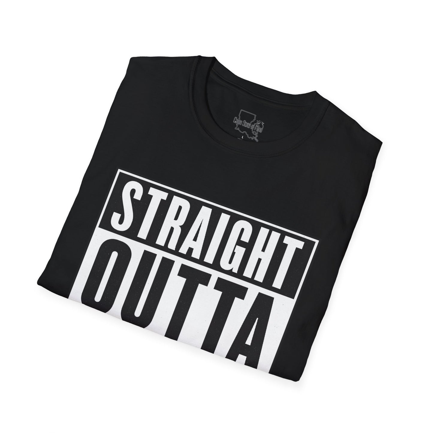 Straight Outta Dulac Unisex Softstyle T-Shirt, Funny Graphic Tee, Casual Wear, Gift for Friends, Birthday, Holiday
