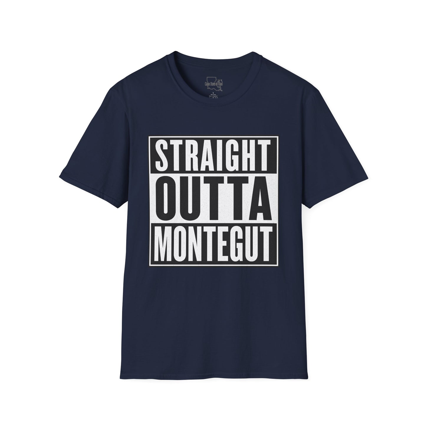 Straight Outta Montegut Unisex T-Shirt | Cool Casual Wear, Gift for Friends, Streetwear, Fun Statement Tee, Everyday Comfort