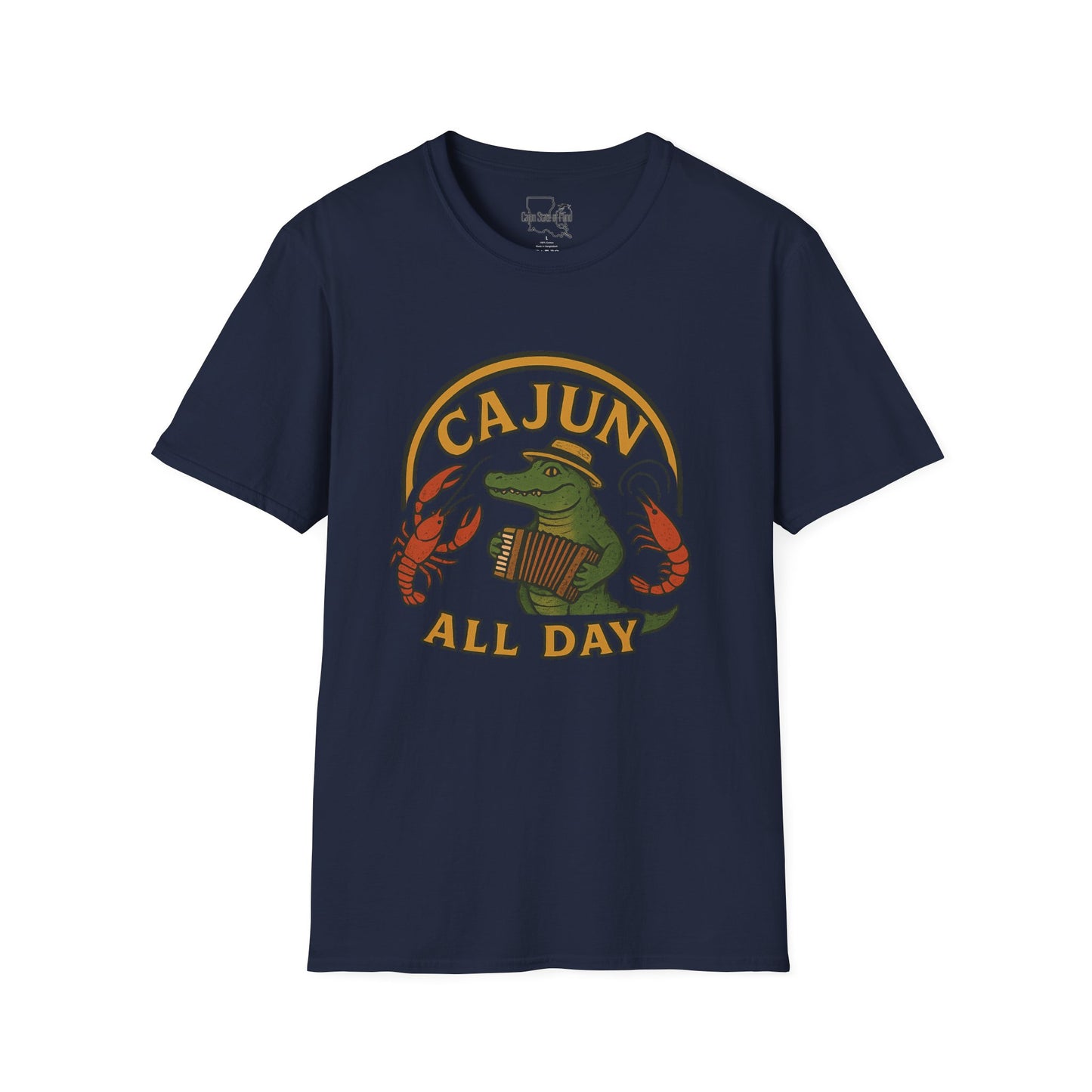 Cajun All Day T-Shirt | Unisex Softstyle Tee, Southern Pride Apparel, Louisiana Gift, Casual Wear, Unique Graphic Shirt