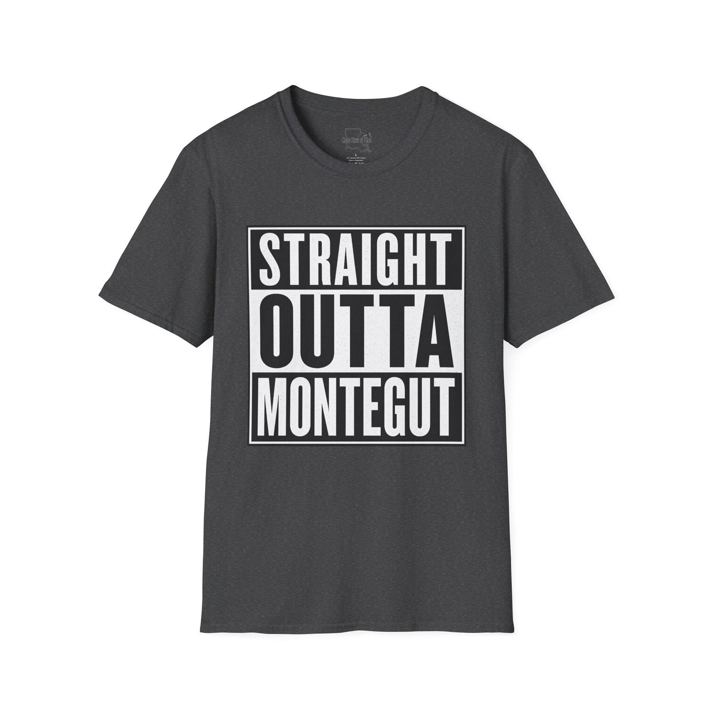 Straight Outta Montegut Unisex T-Shirt | Cool Casual Wear, Gift for Friends, Streetwear, Fun Statement Tee, Everyday Comfort