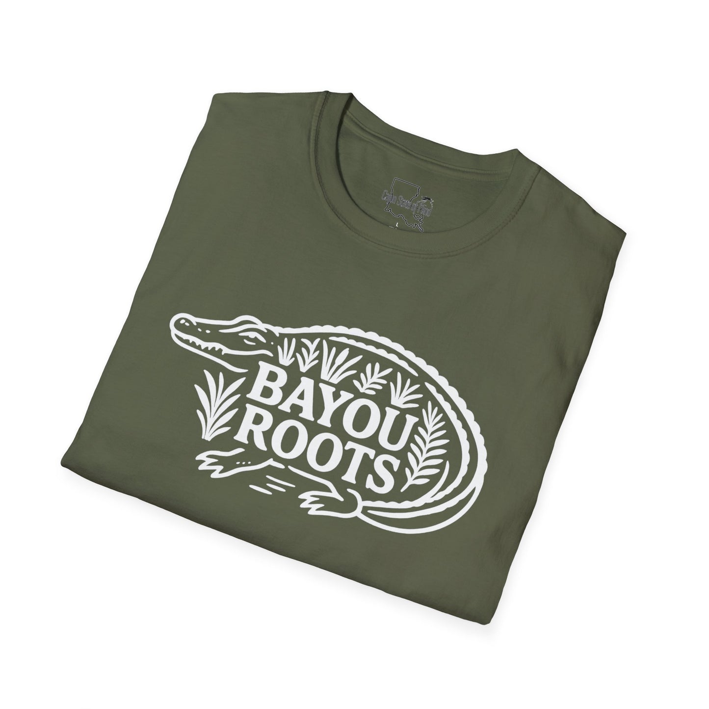 Bayou Roots Unisex Softstyle T-Shirt - Casual Wear, Gift for Nature Lovers, Louisiana Style Tee, Outdoorsy Apparel, Eco-Friendly Fashion