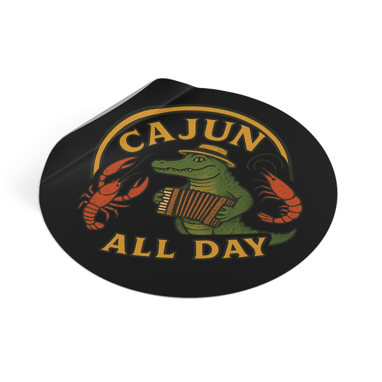 Cajun All Day Vinyl Stickers - Fun Decor, Louisiana Pride, Gift for Foodie, Party Favor, Customizable Stickers