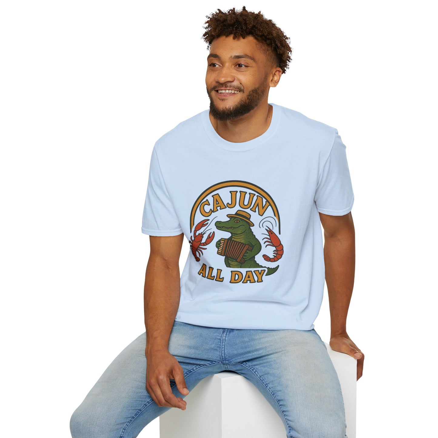 Cajun All Day T-Shirt | Unisex Softstyle Tee, Southern Pride Apparel, Louisiana Gift, Casual Wear, Unique Graphic Shirt