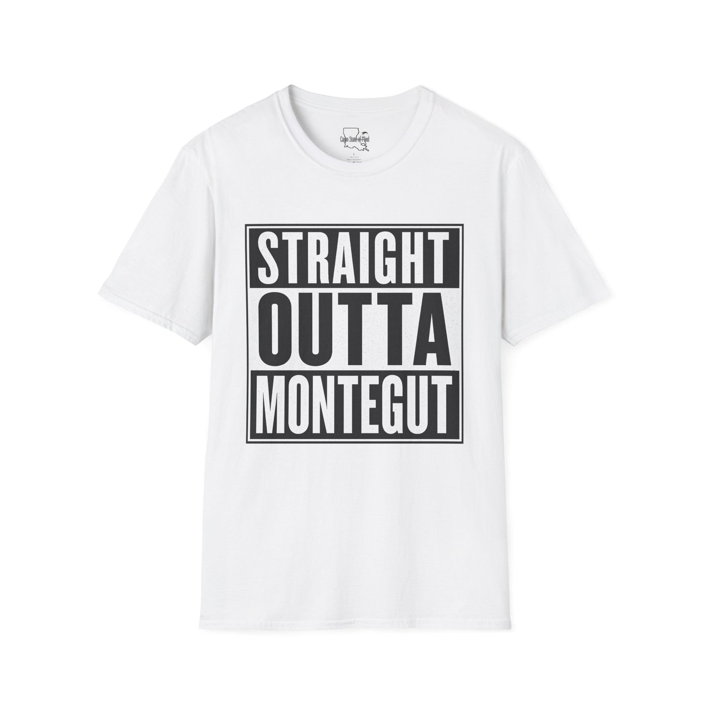 Straight Outta Montegut Unisex T-Shirt | Cool Casual Wear, Gift for Friends, Streetwear, Fun Statement Tee, Everyday Comfort