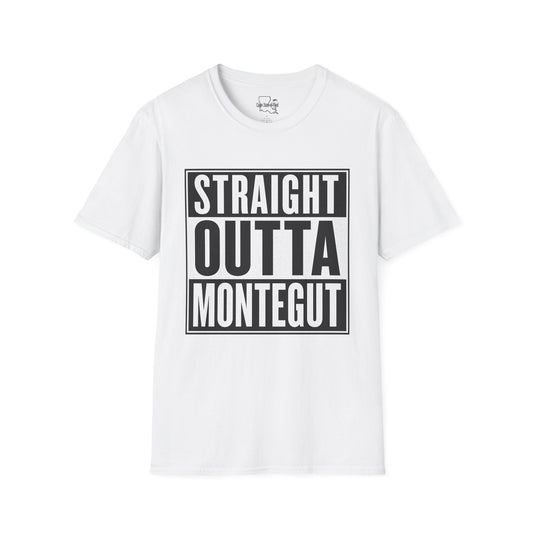 Straight Outta Montegut Unisex T-Shirt | Cool Casual Wear, Gift for Friends, Streetwear, Fun Statement Tee, Everyday Comfort