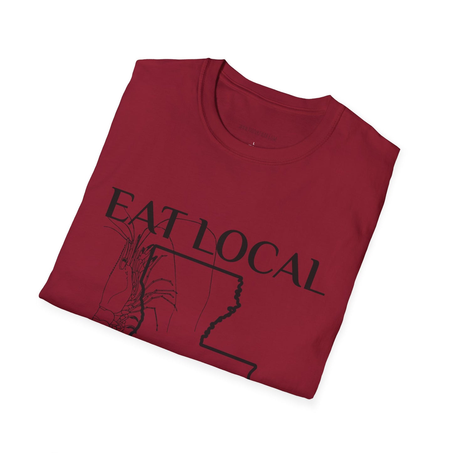 T-Shirt — "Eat Local Shrimp" Louisiana Map Seafood Tee