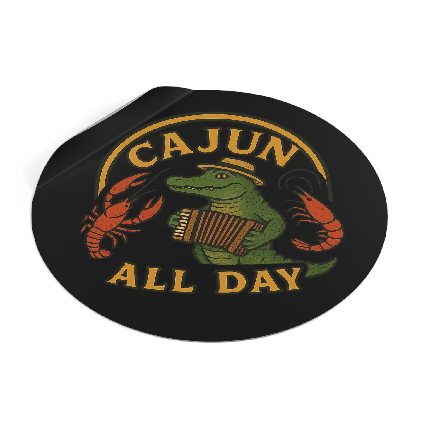 Cajun All Day Vinyl Stickers - Fun Decor, Louisiana Pride, Gift for Foodie, Party Favor, Customizable Stickers