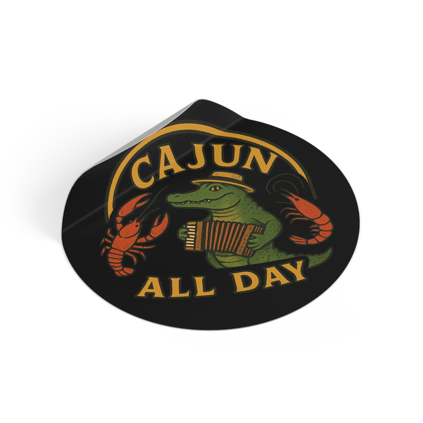 Cajun All Day Vinyl Stickers - Fun Decor, Louisiana Pride, Gift for Foodie, Party Favor, Customizable Stickers