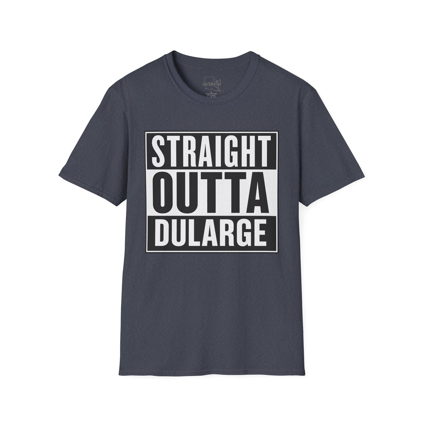 Straight Outta Dularge Unisex Softstyle T-Shirt, Casual Wear, Gift for Him/Her, Streetwear, Trendy Graphic Tee