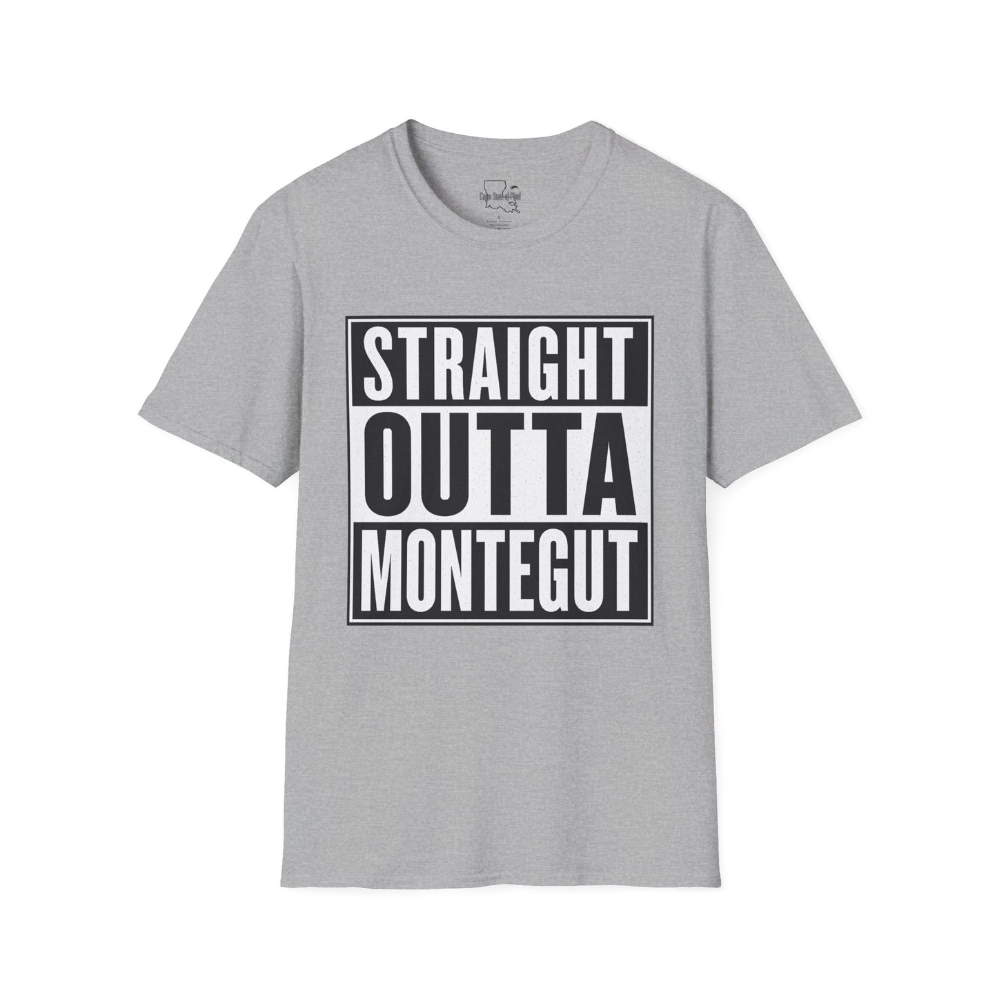 Straight Outta Montegut Unisex T-Shirt | Cool Casual Wear, Gift for Friends, Streetwear, Fun Statement Tee, Everyday Comfort