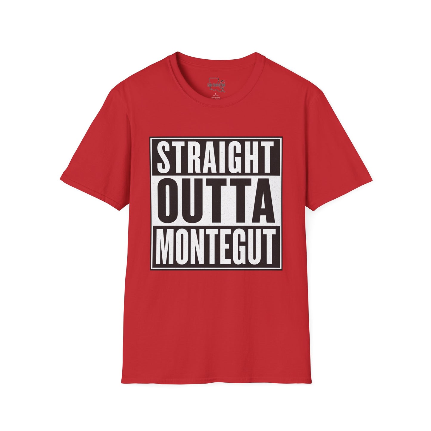 Straight Outta Montegut Unisex T-Shirt | Cool Casual Wear, Gift for Friends, Streetwear, Fun Statement Tee, Everyday Comfort