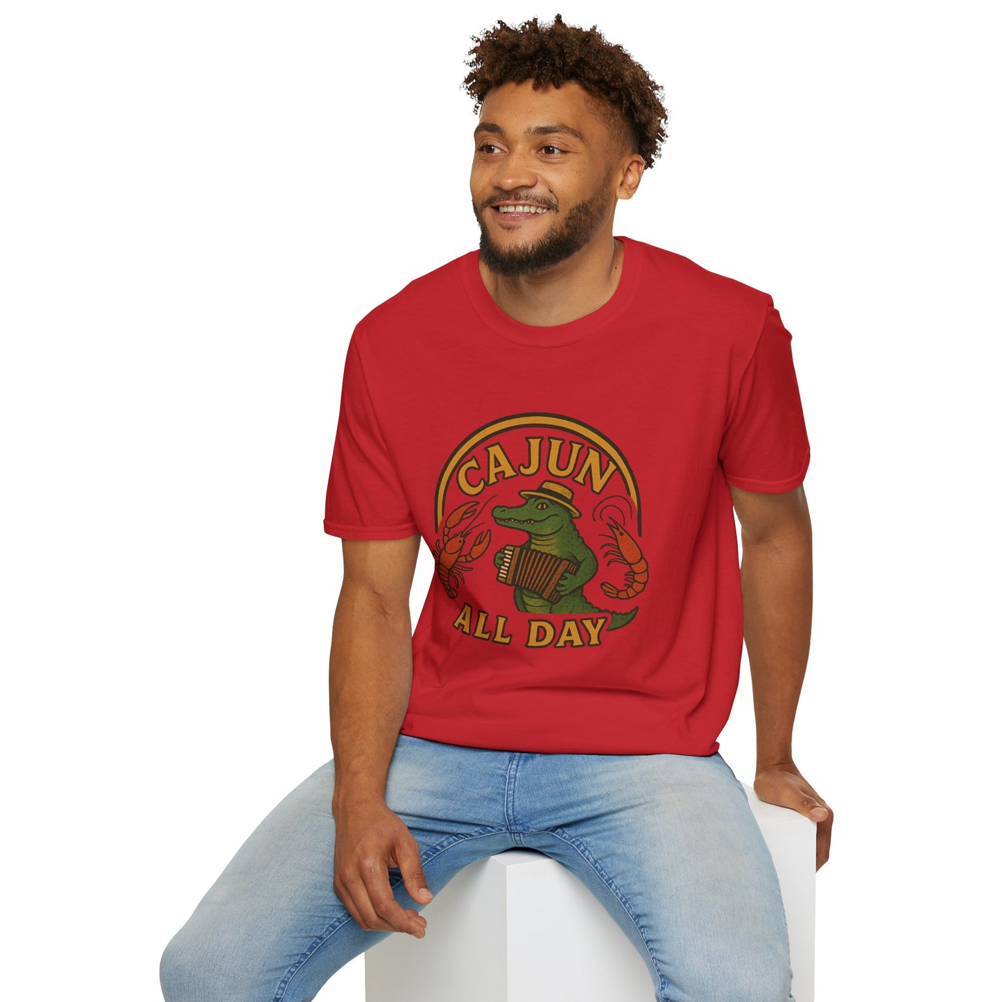 Cajun All Day T-Shirt | Unisex Softstyle Tee, Southern Pride Apparel, Louisiana Gift, Casual Wear, Unique Graphic Shirt