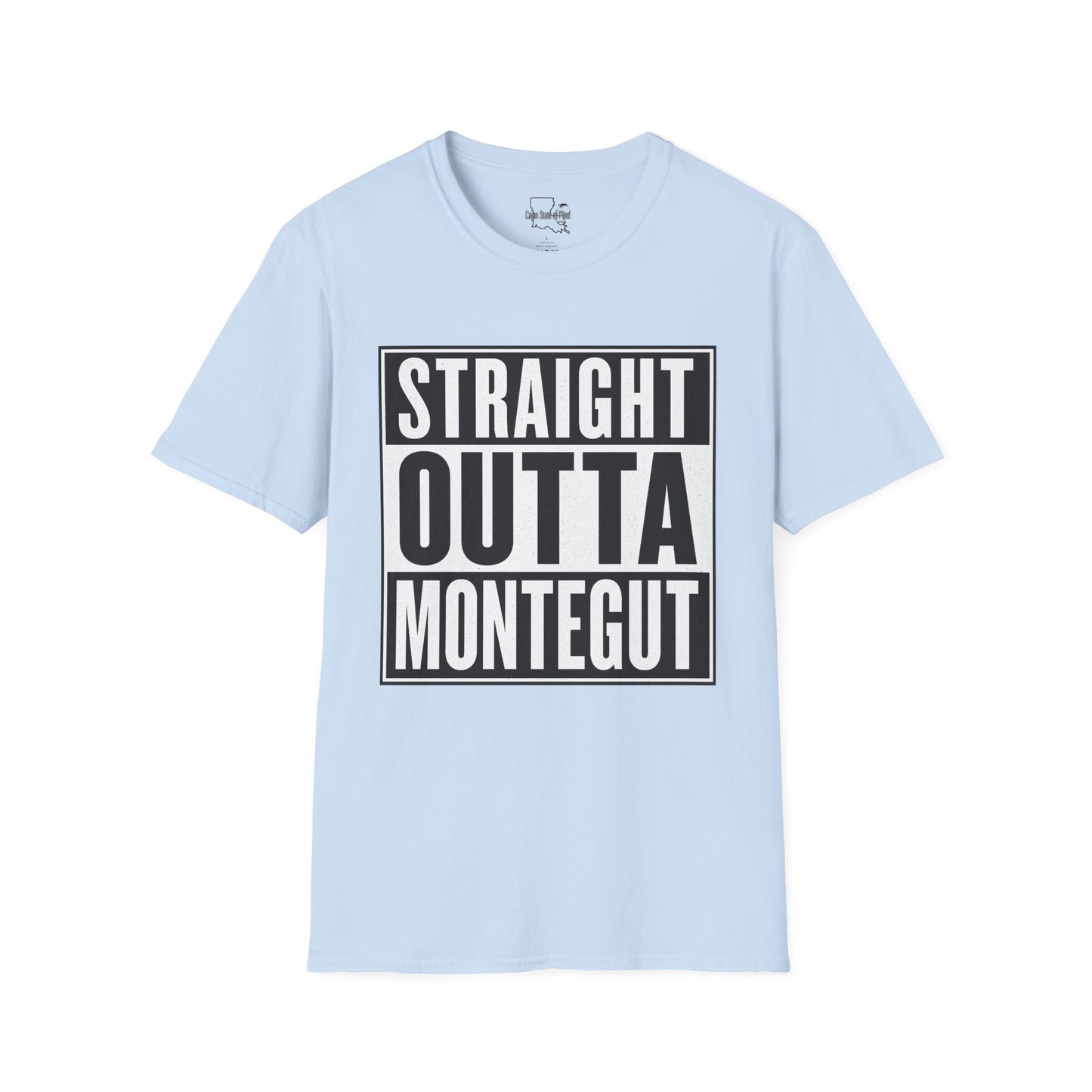 Straight Outta Montegut Unisex T-Shirt | Cool Casual Wear, Gift for Friends, Streetwear, Fun Statement Tee, Everyday Comfort