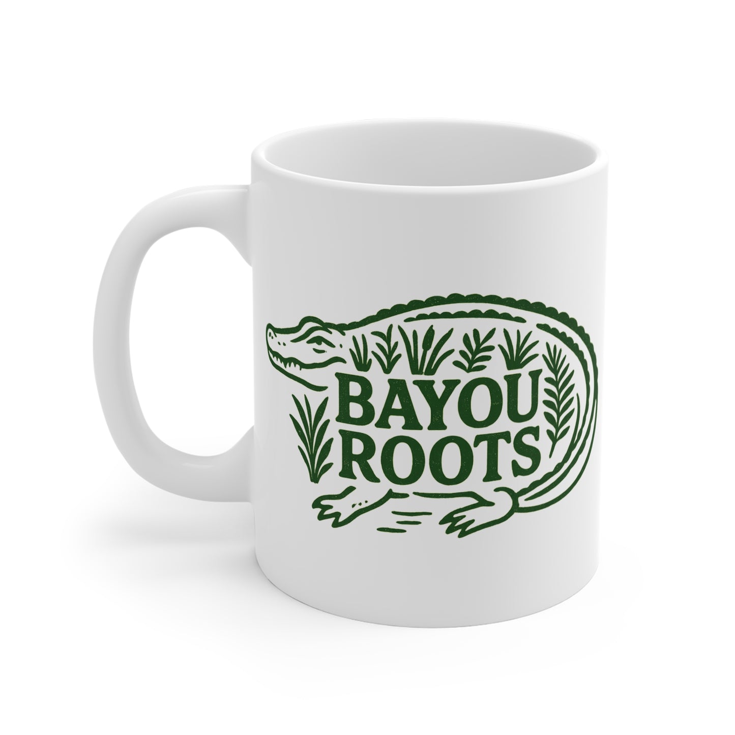 Bayou Roots Mug - 11oz, Alligator Design, Southern Charm Gift, Nature Lover Gift, Rustic Home Decor, Eco-Friendly Drinkware
