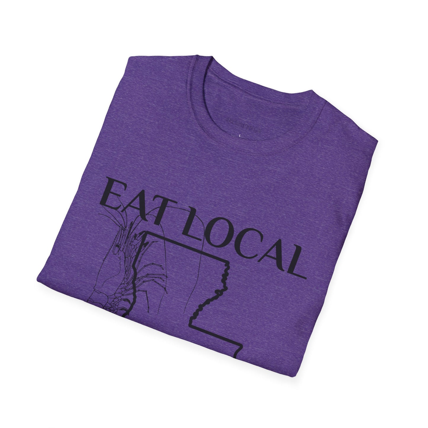 T-Shirt — "Eat Local Shrimp" Louisiana Map Seafood Tee