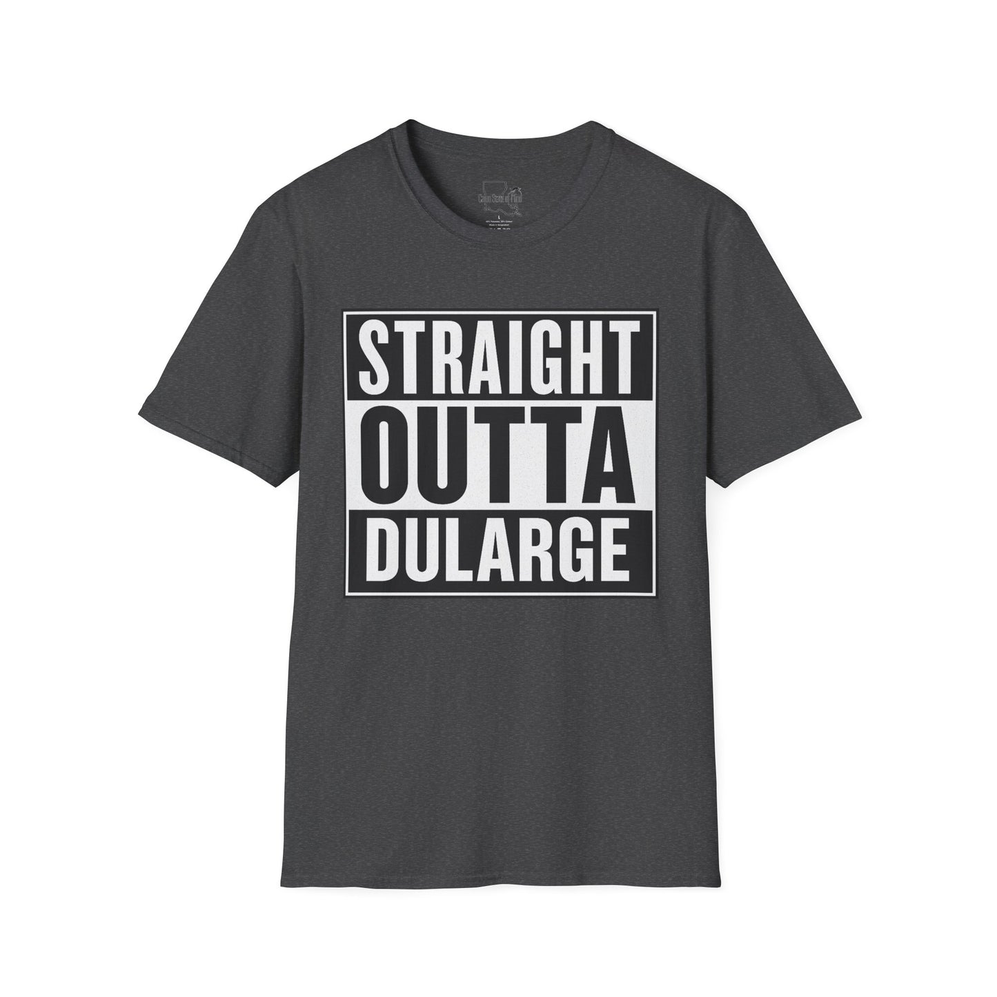 Straight Outta Dularge Unisex Softstyle T-Shirt, Casual Wear, Gift for Him/Her, Streetwear, Trendy Graphic Tee