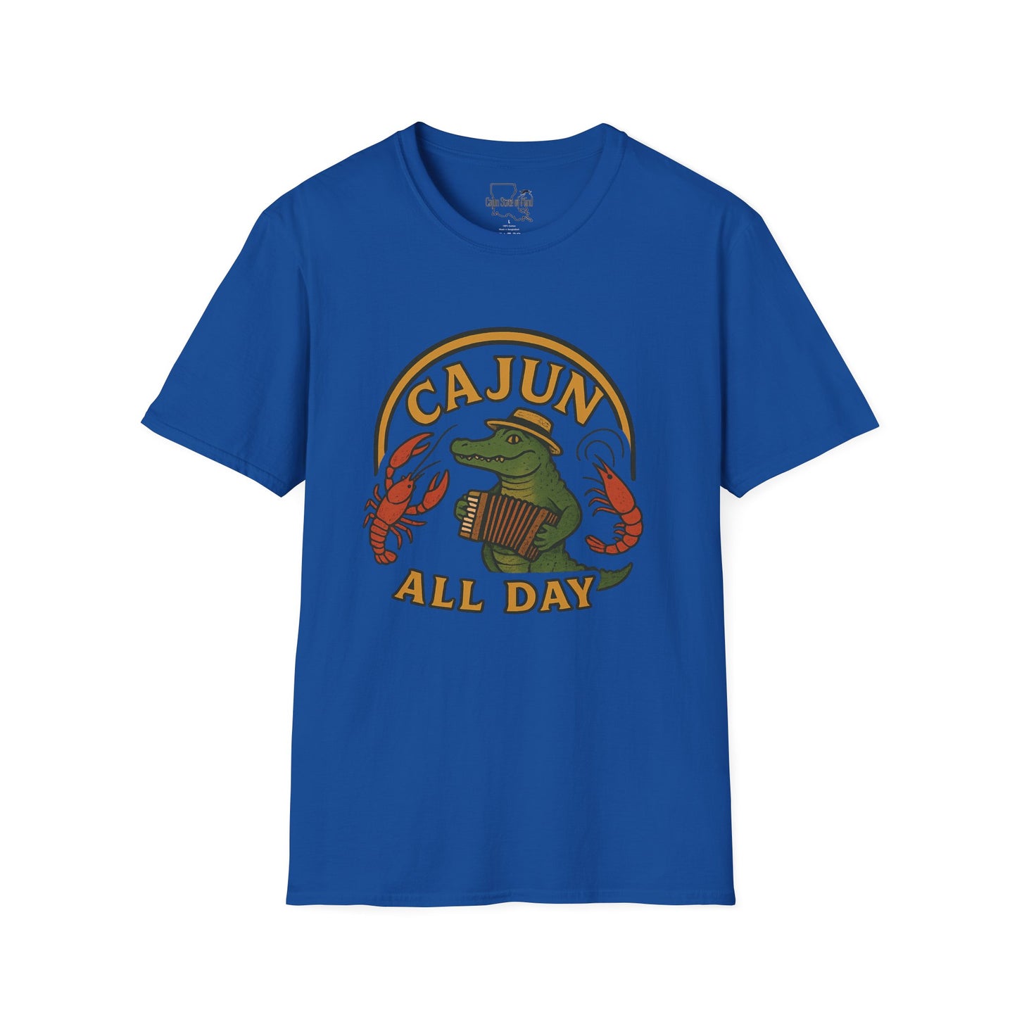 Cajun All Day T-Shirt | Unisex Softstyle Tee, Southern Pride Apparel, Louisiana Gift, Casual Wear, Unique Graphic Shirt