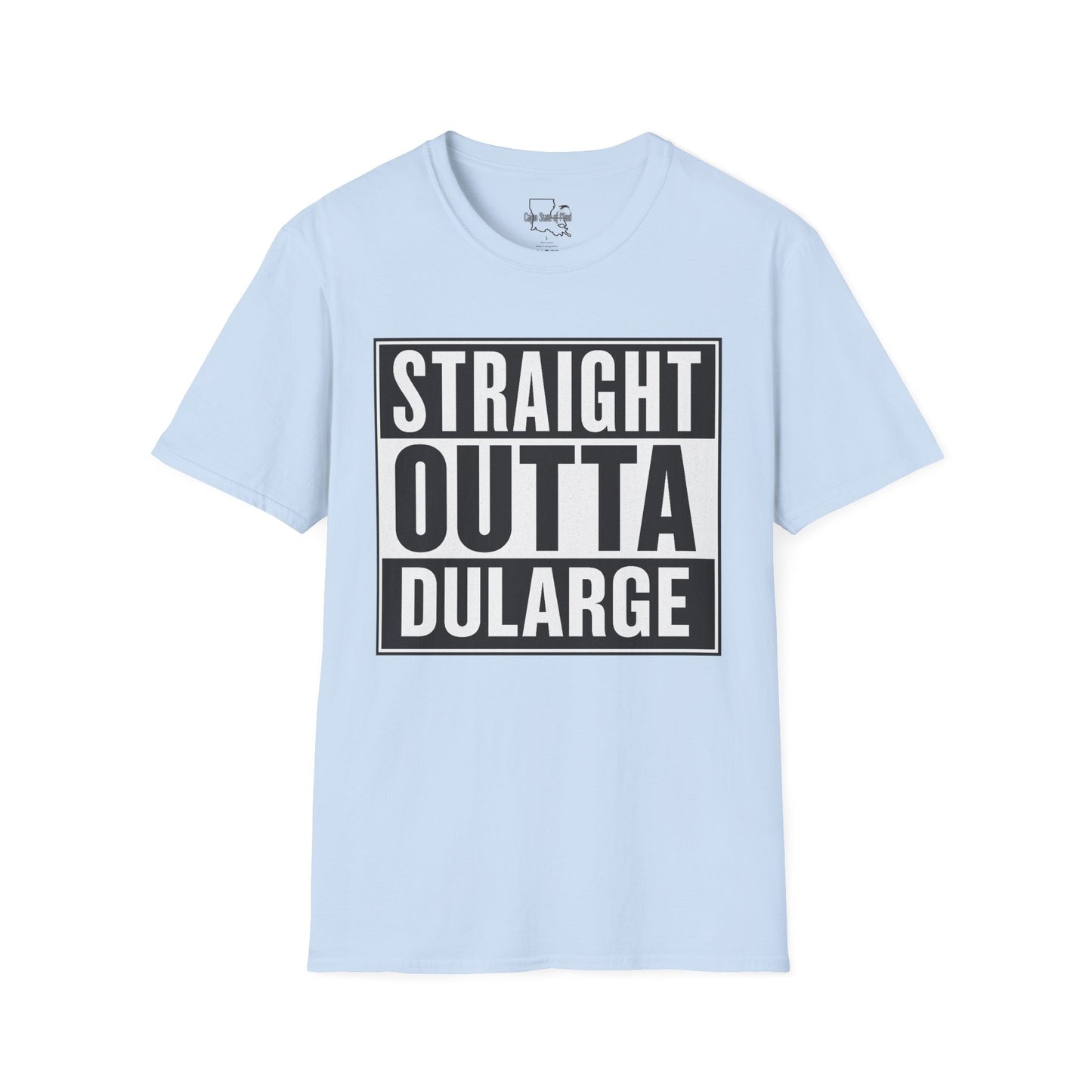 Straight Outta Dularge Unisex Softstyle T-Shirt, Casual Wear, Gift for Him/Her, Streetwear, Trendy Graphic Tee