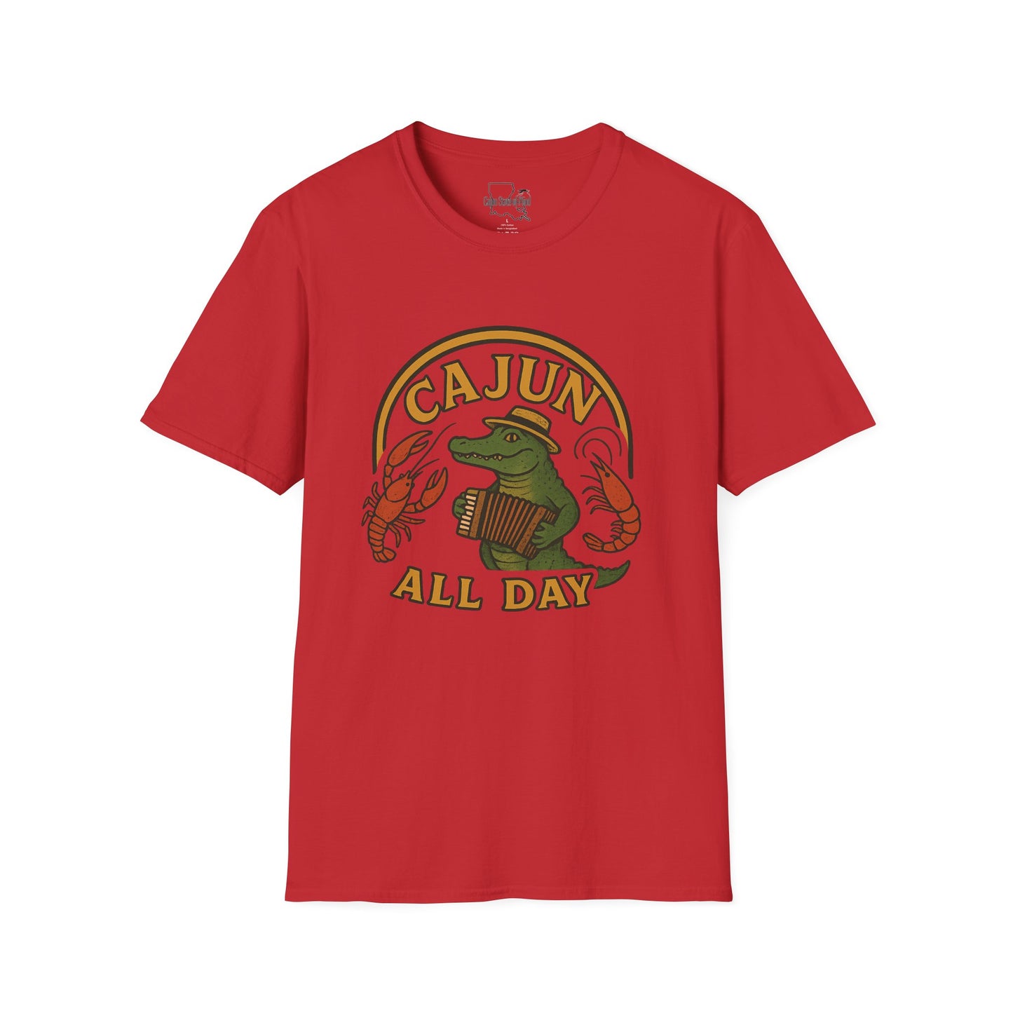 Cajun All Day T-Shirt | Unisex Softstyle Tee, Southern Pride Apparel, Louisiana Gift, Casual Wear, Unique Graphic Shirt