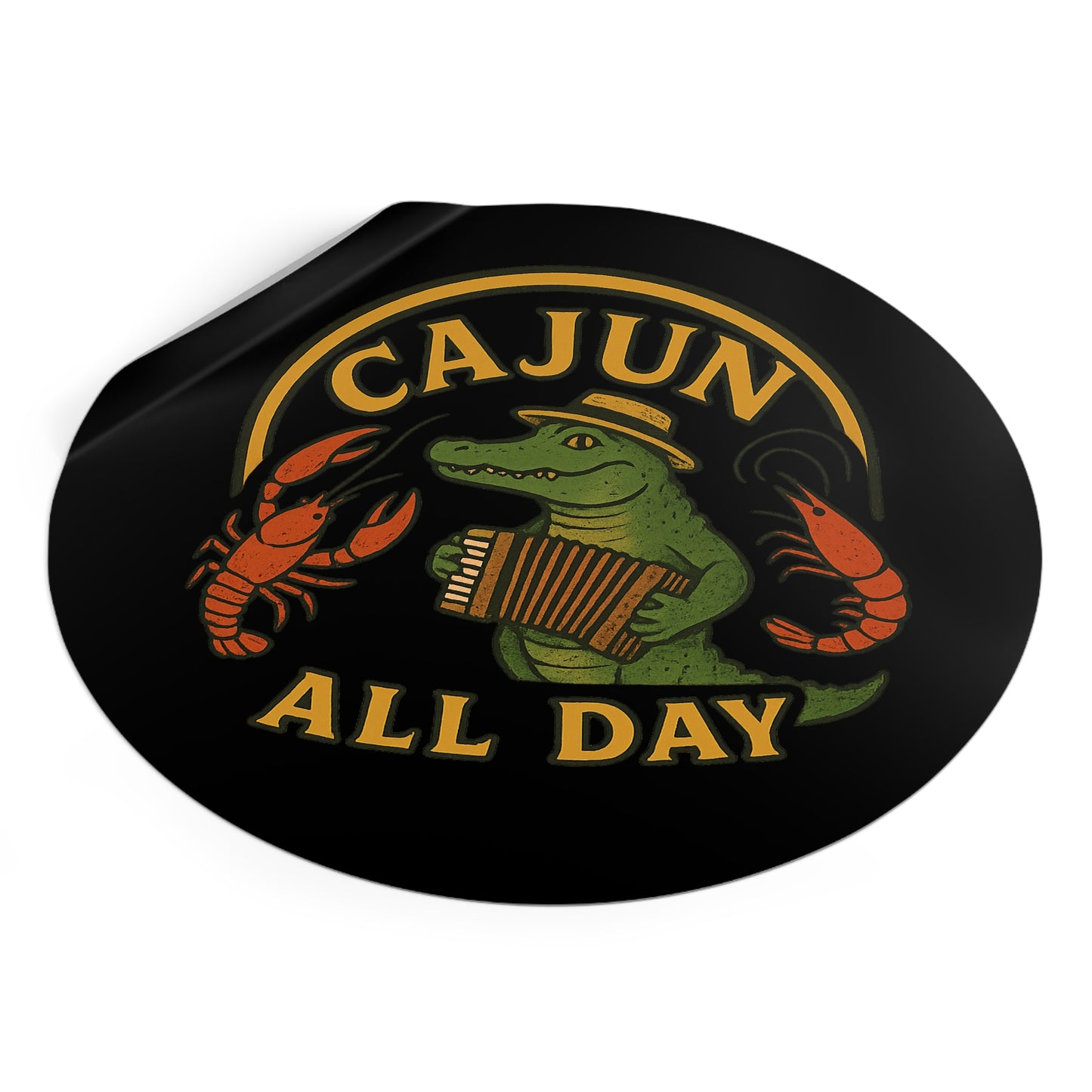 Cajun All Day Vinyl Stickers - Fun Decor, Louisiana Pride, Gift for Foodie, Party Favor, Customizable Stickers