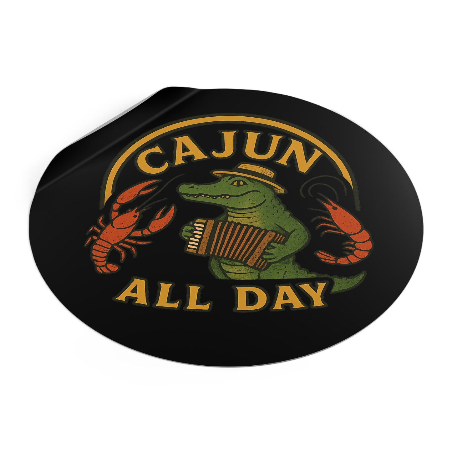 Cajun All Day Vinyl Stickers - Fun Decor, Louisiana Pride, Gift for Foodie, Party Favor, Customizable Stickers