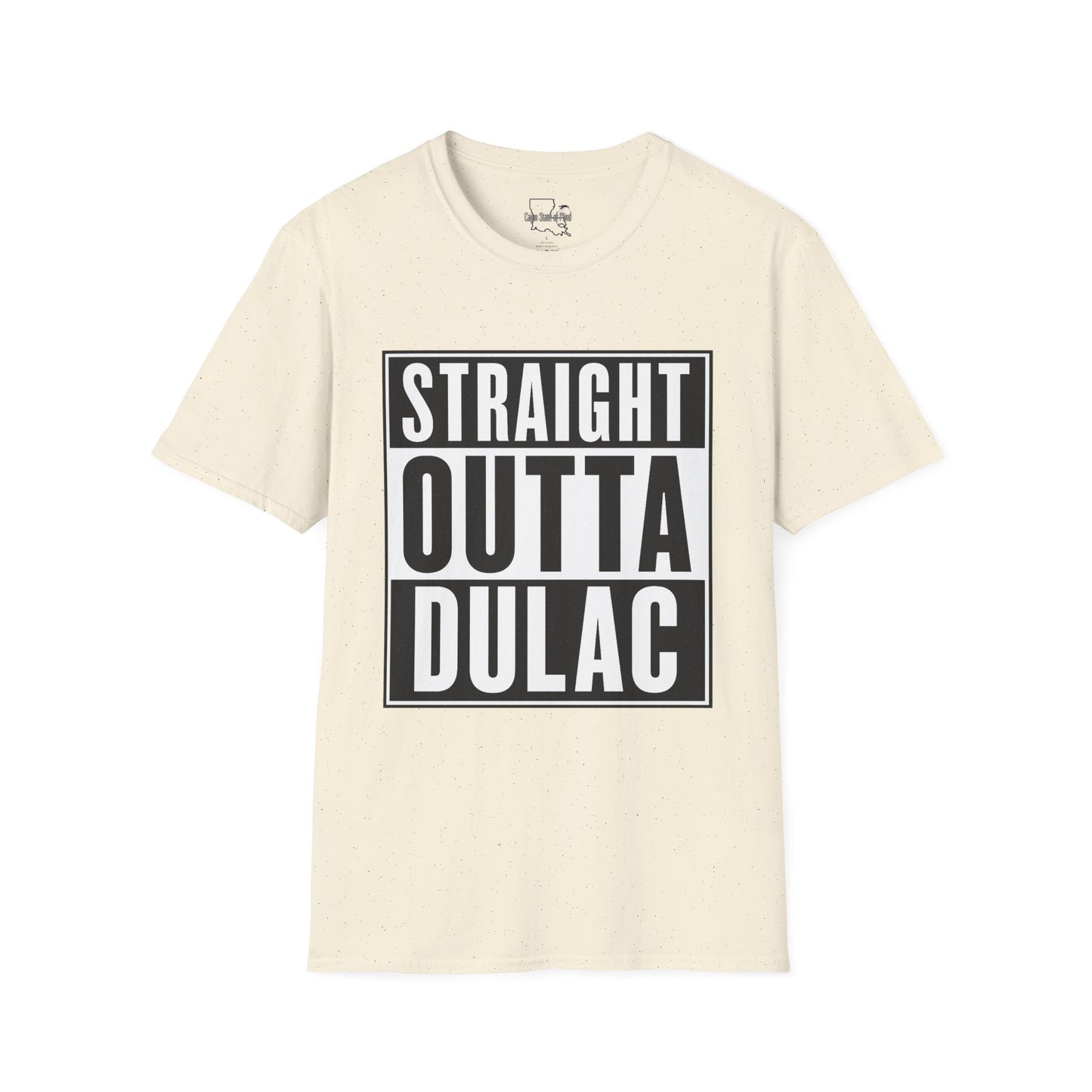 Straight Outta Dulac Unisex Softstyle T-Shirt, Funny Graphic Tee, Casual Wear, Gift for Friends, Birthday, Holiday